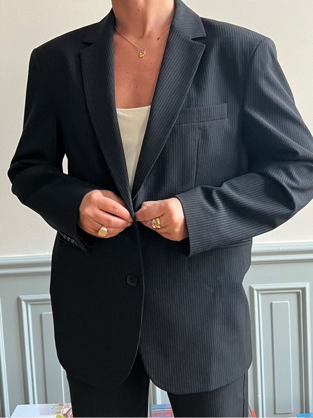 Djerf Avenue Forever Blazer Pinstripe